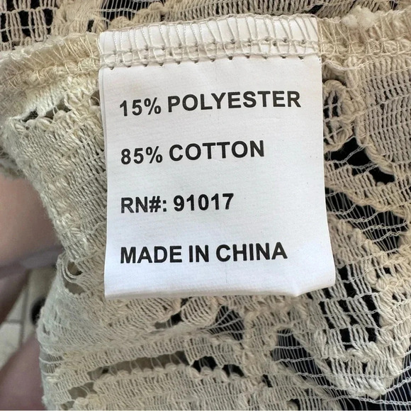 Anthropologie Solitaire Ravi Khosla Cotton Crochet Lace Open Jacket size L - Picture 9 of 12